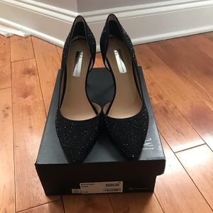 NIB INC Kenjay black rhinestone pumps 7.5